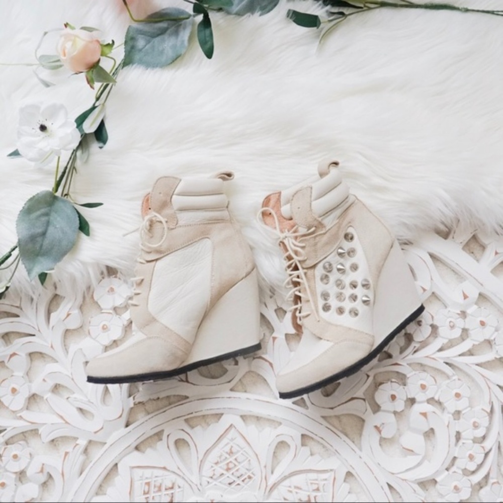 Spiked Wedge Sneaker (never worn)